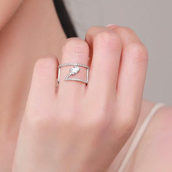 Sterling Silver Geo Ring
