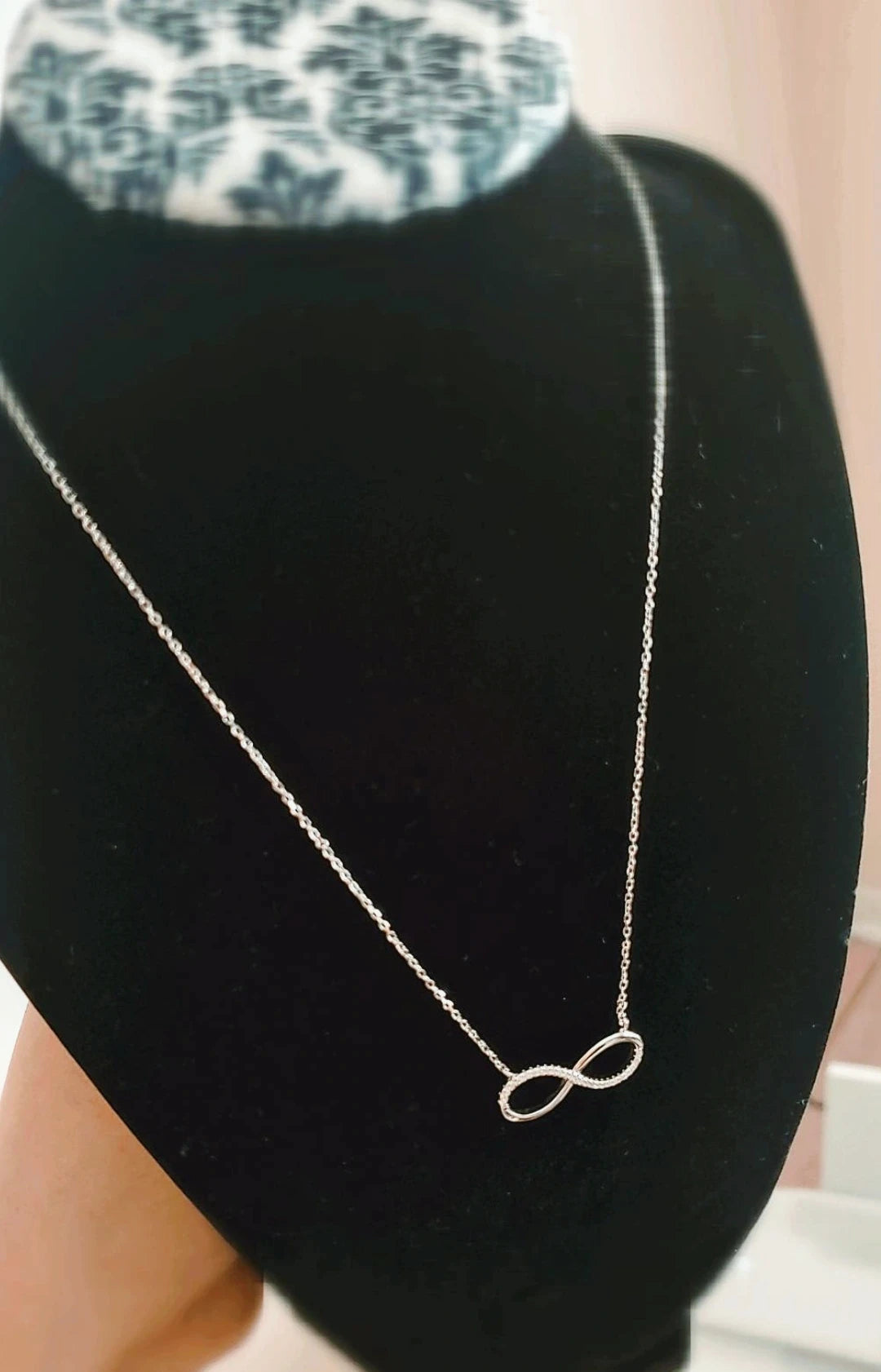 925 Sterling Silver Infinity Symbol Cubic Zirconia Necklace