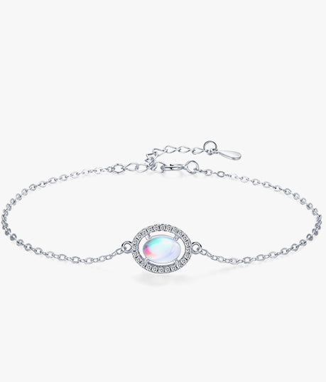 Elegant Moonstone Sterling Silver Bracelet