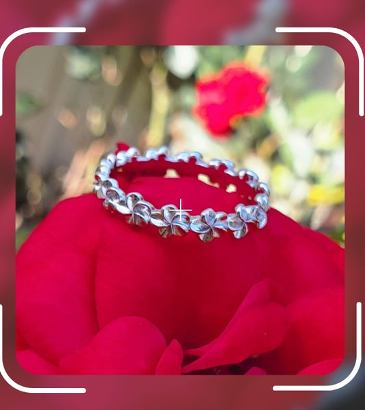 Plumeria Eternity Band Ring