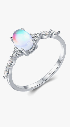 Elegant Sterling Silver Moonstone Ring