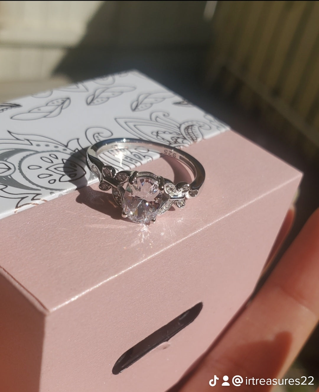 Double Butterfly Clear Stone CZ Ring